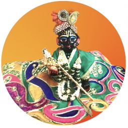Painted Brass Laddu Gopal Murti 4.75"